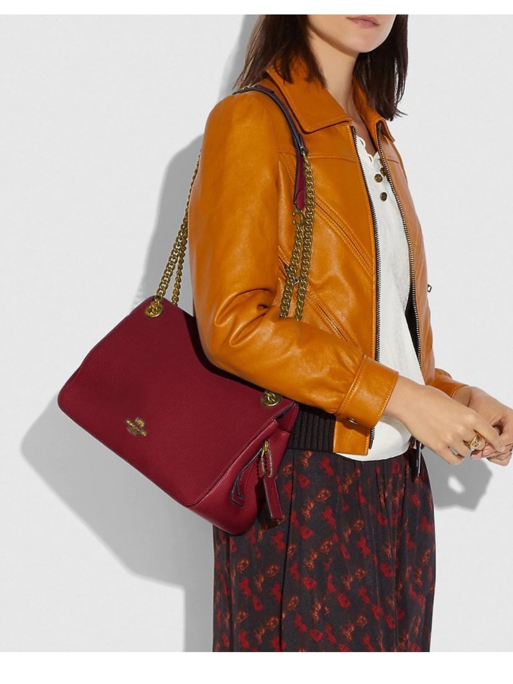 Coach Bryant Convertible Carryall In Brass/Deep Red - Picture 5 of 16